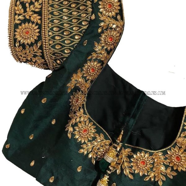 Aari Work Blouse – Bridal Blouse – Embroidery Work – Bridal Kundan ...