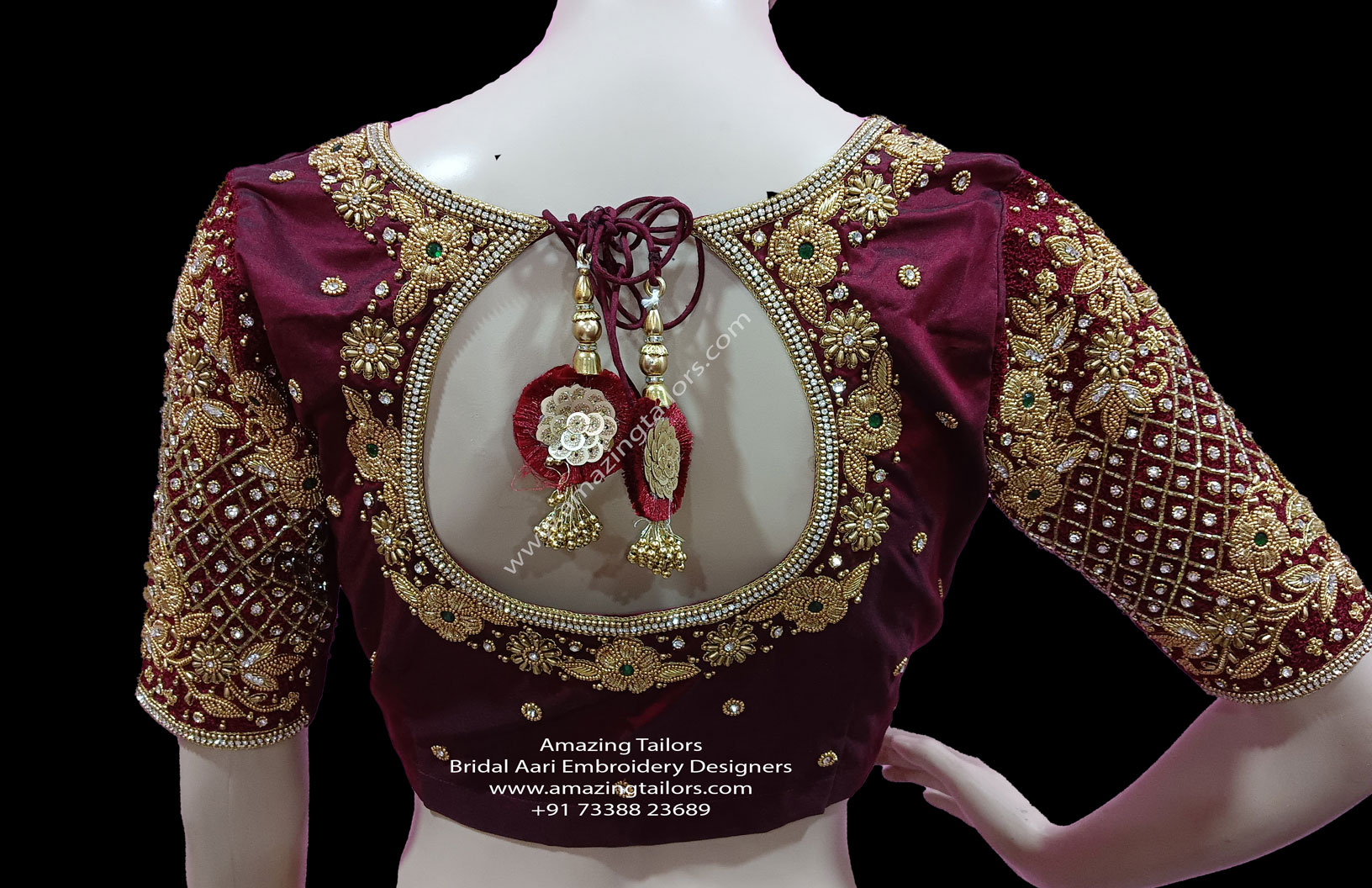 Aari Work Blouse - Bridal Blouse - Embroidery Work - Maggam Work Blouse ...